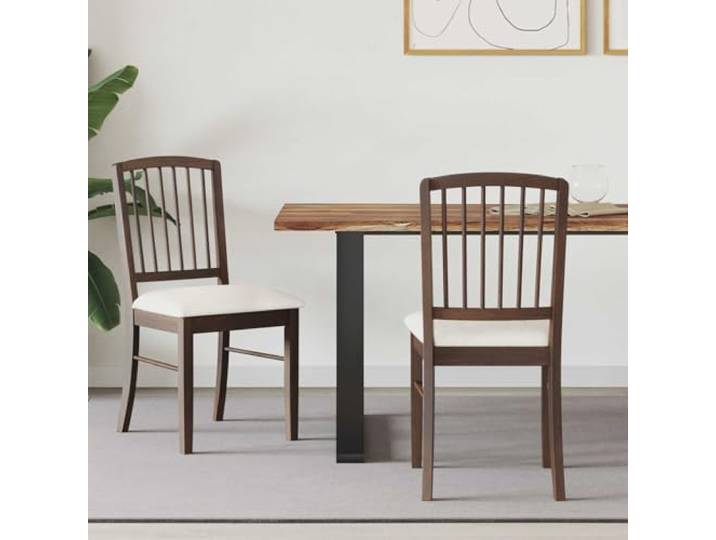 KGHFDVB Esszimmerstühle 2 STK. Massives Gummiholz Hellbraun Massives Kautschukholz, moderne quadratische Beine, pflegeleichte Oberfläche, vielseitig für Küche und Esszimmer