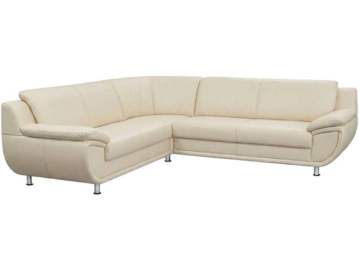 Ecksofa, Microfaser PRIMABELLE, Beige, 267×247 cm, Mit Schlaffunktion & Bequeme Armlehnen, Trendmanufaktur