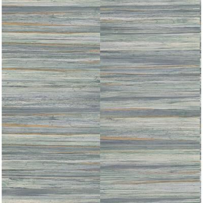 Advantage Rowan Blue Faux Grasscloth Wallpaper