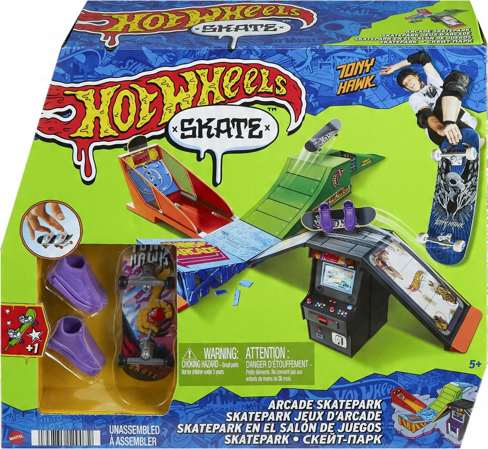 Hot Wheels HMJ98 Vinger-skateboard voor kinderen vanaf 5 jaar, meerkleurig