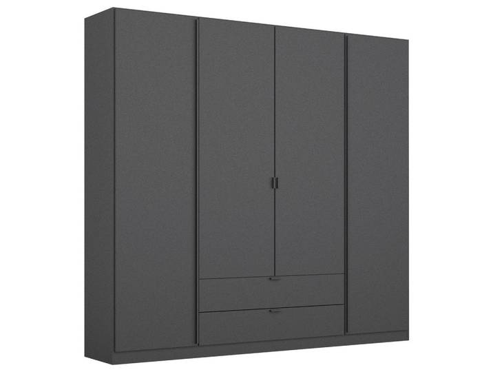 Rauch Möbel Drehtürenschrank, Grau, 3 Fächer, 2 Schublade(n) Schubladen, 181x197x54 cm, Blauer Engel, RAL Testat, Goldenes M, Made in Germany, in verschiedenen Größen erhältlich, Schlafzimmer, Kleiderschränke, Kleiderschränke 4-türig