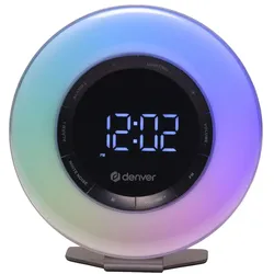 Denver CRL‐342 FM‐Radiowecker mit Lichtsimulation, Dual‐Alarm & USB‐C‐Ladefunktion