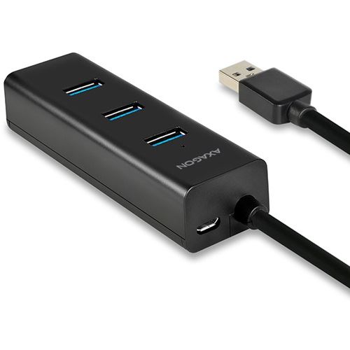 AXAGON HUE-S2B USB-A-Hub, 4x USB 3.0, externe Stromversorgung - 30 cm