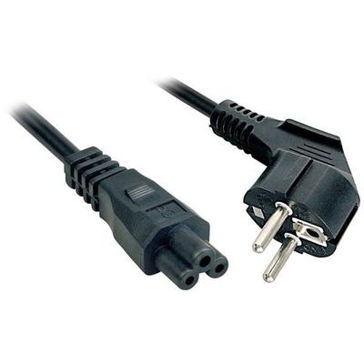 LINDY Strom Anschlusskabel [1x Schutzkontakt-Stecker - 1x Kleeblatt-Buchse C5] 5.00m Schwarz