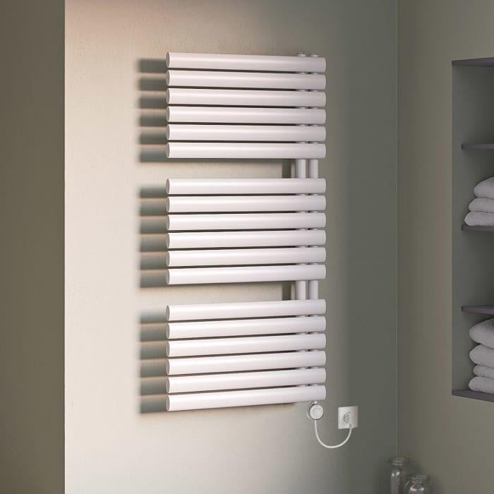 Megabad Sturotec Bath 2 E elektrische badradiator, 60 x 151,2 cm, met geïntegreerde ruimtethermostaat, opening aan de rechterkant
