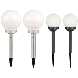4er Set LED Solar Außen Leuchten Garten Beleuchtung Kugel Lampen Terrassen Weg Licht Strahler