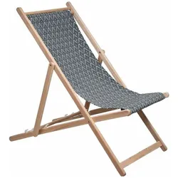 Jardin Prive, Liegestuhl, Solseng Braun Grau 132 x 55 x 35 cm Buchenholz (132 cm)