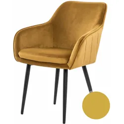 SalesFever »Freja« Armlehnstuhl Samt senfgelb 61x85x45 cm