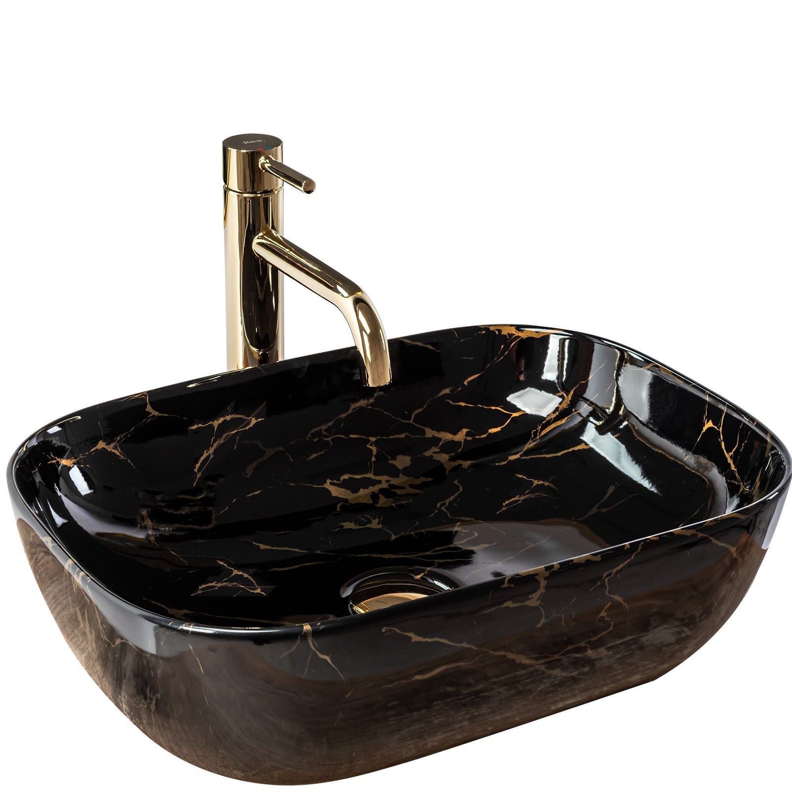 Rea Opzetwastafel Belinda Black Marble Shiny