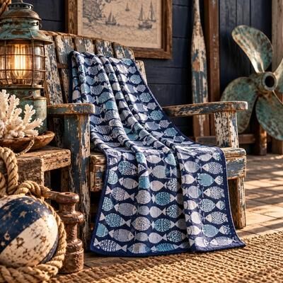 In2Green Coastal Big Fish Throw Blue
