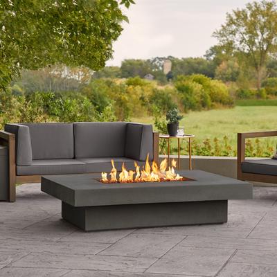 "Real Flame Lindon Rectangle Propane Fire Table in Carbon 60"" - 66""L x 44""W x 14""H"