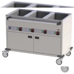 A&S polarny Bain-Marie mobiler Warmhalter Wasserbad beheizter Schrank 3xGN1/1 1250x700x900mm