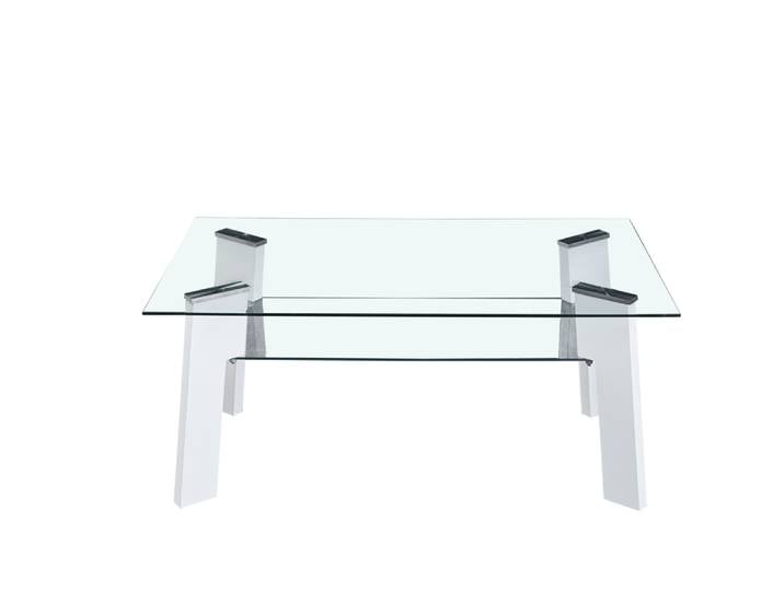 Möbilia Couchtisch mit Sicherheitsglas 110x42 cm