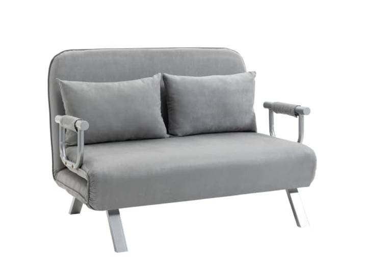HOMCOM 3 in 1 Schlafsofa Schlafcouch 2 Sitzer 185x105cm Hellgrau