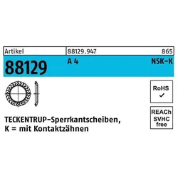 Teckentrup, Muttern + Unterlegscheiben, Sperrkantscheibe R 88129 NSK-K 4 A 4