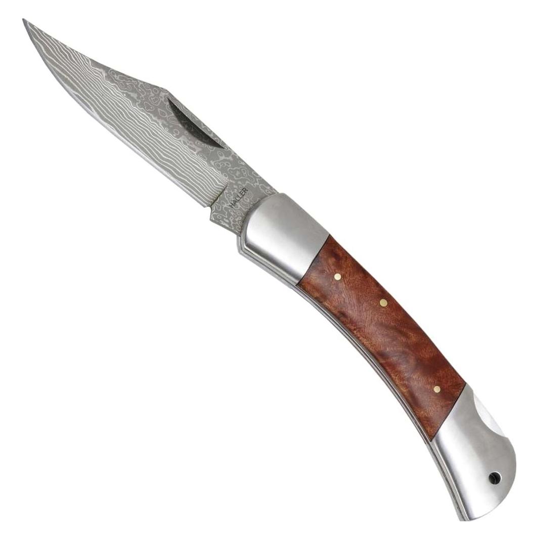 Haller Damast-Taschenmesser Wurzelholz 80622 (10 cm) (36612841)
