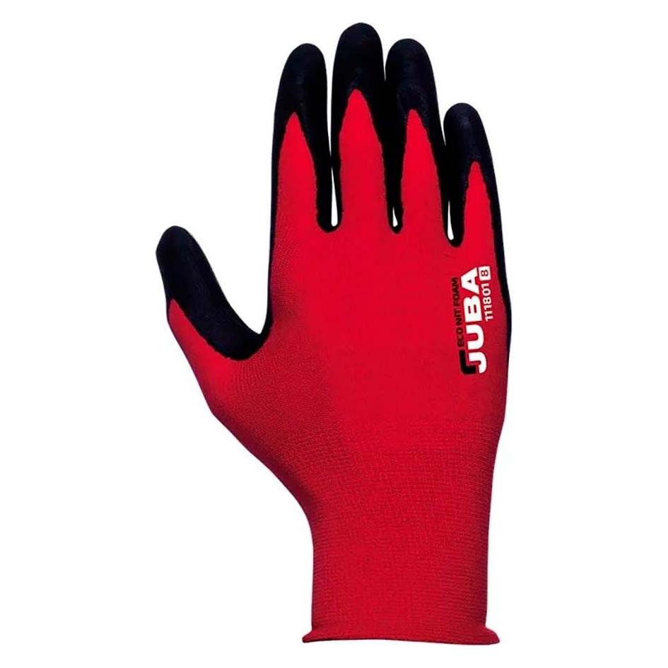 Juba Nylon/lycra glove with nitrile microfoam palm, econit foam, red and black, s-7 s (S) (65345051)