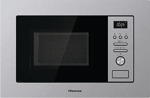 Microondas con grill integrable - Hisense BIM320G41X, 1000 W, 5 niveles, Auto-Limpieza, 20 l, Inox