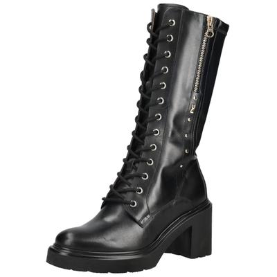 High-Heel-Stiefel NERO GIARDINI "Nero Giardini Stiefel Lederimitat", Damen, Gr. 39, schwarz, Lederimitat, Schuhe