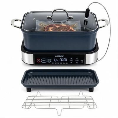 Costway 6-in-1 Programmable Slow Cooker with Keep Warm Functions and Adjustable Timer Control