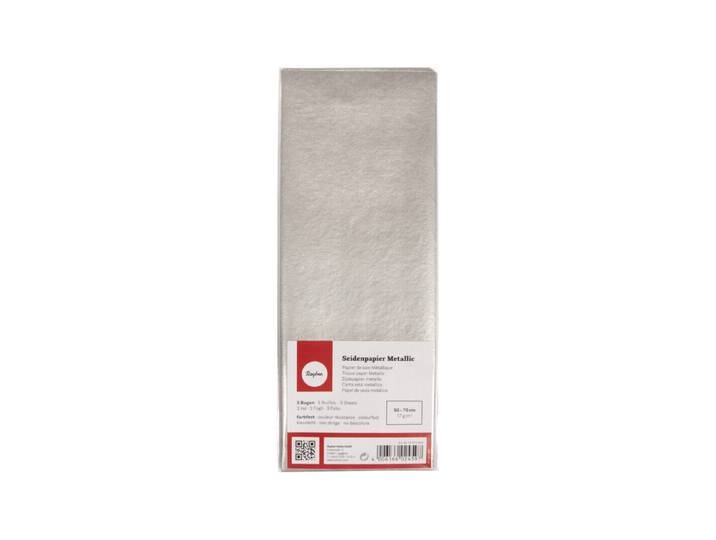 Seidenpapier Metallic, lichtecht, 50x70cm, 17g/m², farbfest, SB-Btl 3Bogen