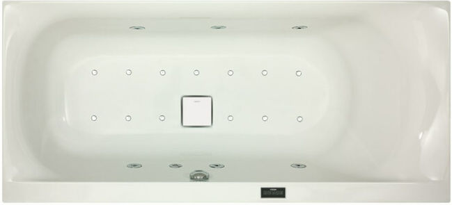 Hoesch Whirlpool Orlando 6017 & Laola II Whirl+ Air, blanc/chrome/moteur central (6017Z.010305003)