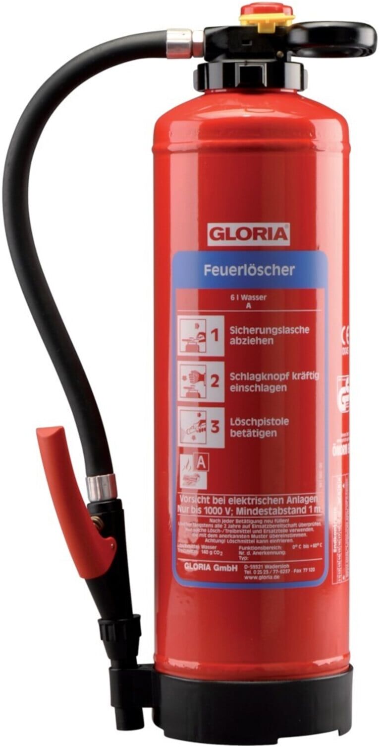 Wasserfeuerlöscher 9kg aufladb.Brandkl.43 A m.Wandh. ; GLORIA (803811.0000)