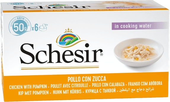 Schesir Cat Pack Lata Filetes de Frango com Abóbora 8 uds x 6 uds