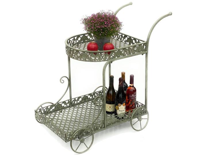 DanDiBo Servierwagen Metall Küchenwagen 70 cm 93979, Braun, 50x84x18 cm, Esszimmer, Servierwagen