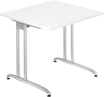 Schreibtisch TARA, C-Fuß, Rechteck, B 800 x T 800 x H 720 mm, weiß