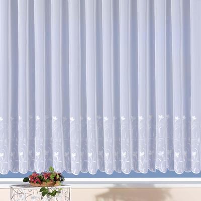 Gardine WECKBRODT "Turin, 1 Stück, transparent, echte Stickerei" Gr. 8, weiß, B:600cm H:160cm, Voile, Obermaterial: 100% Polyester, Gardinen, Gardine, echte Stickerei, Voile, halbtransparent, Bordüre, Kante, Store