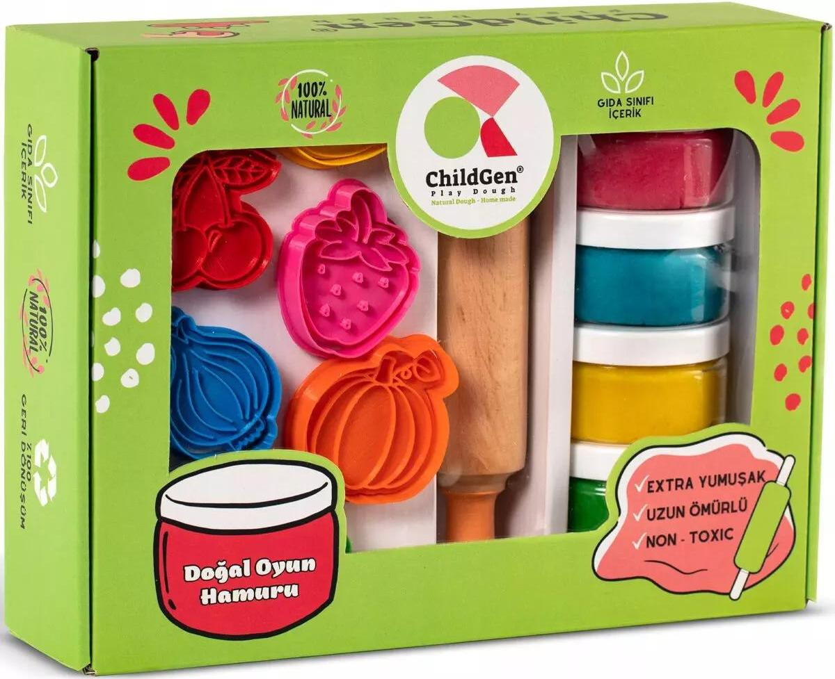 ChildGen Creatieve set Fruit en groenten met klei en uitsteekvormen