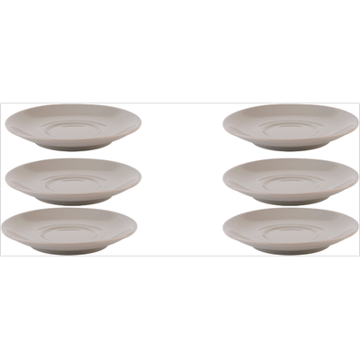 Untertasse APS "6er Set Cappuccinountertasse -SNUG-", grau, H:2,5cm Ø:15,5cm, Porzellan, Speiseteller, Teller Set, hochwertig verarbeitetes Material