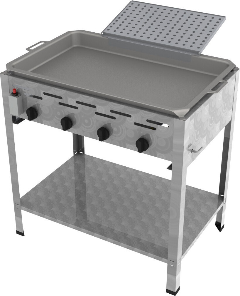 Gasbräter 4-flammig, Piezozündung, thermische Flammüberwachung, hoher Wirkungsgrad, Gastro