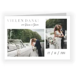 Dankeskarte Hochzeit: Blühende Liebe mit Fotos