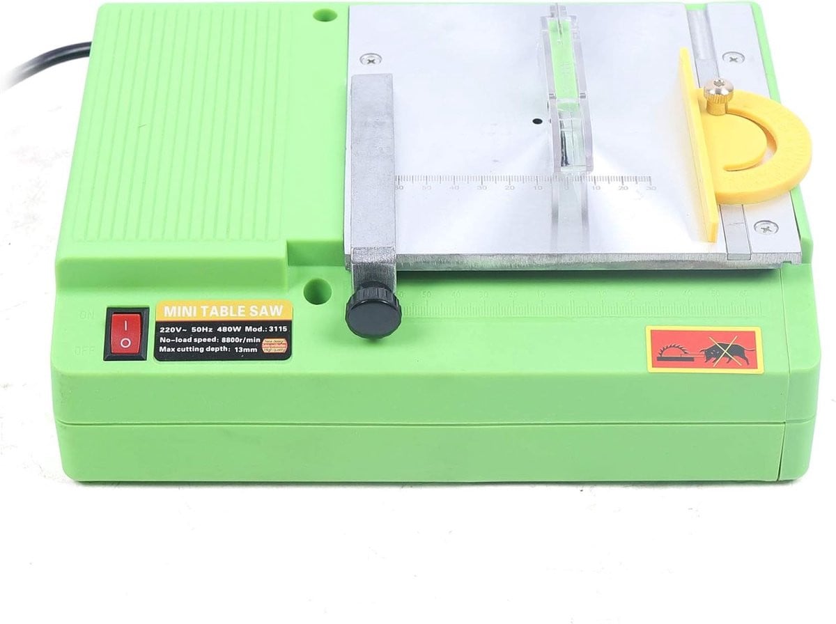 Benchtop tafelzaagmachine met aluminium onderstel - Groen