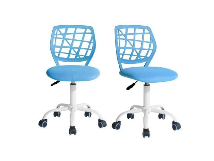 Chaise de bureau - FURNITURER - Adolescents - Lot de 2 - Pivotante - Réglable - Siège en tissu