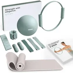 NEOLYMP Pilates Set für Zuhause Inkl. Geschenkverpackung & E-Book, Größe Plus Sky Blue in Bunt Bunt