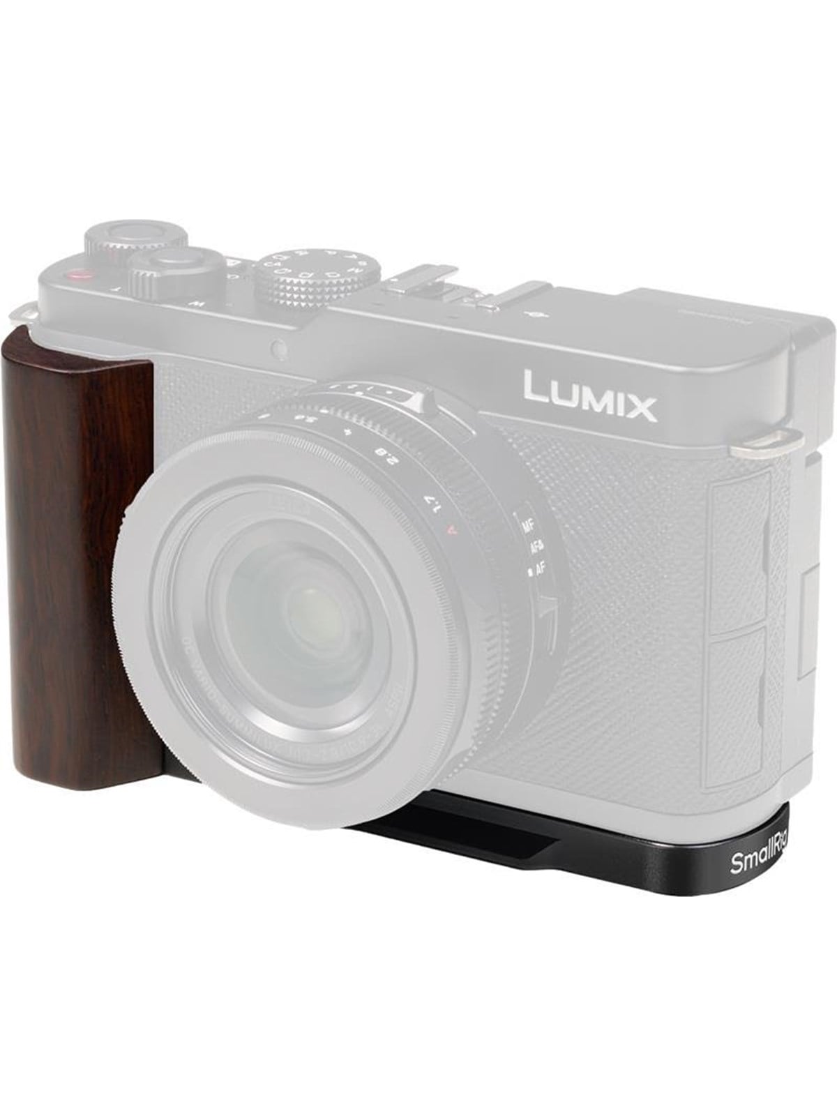SmallRig 5942 L-Shaped Mount Plate with Wooden Handle for Panasonic LUMIX L10 Black