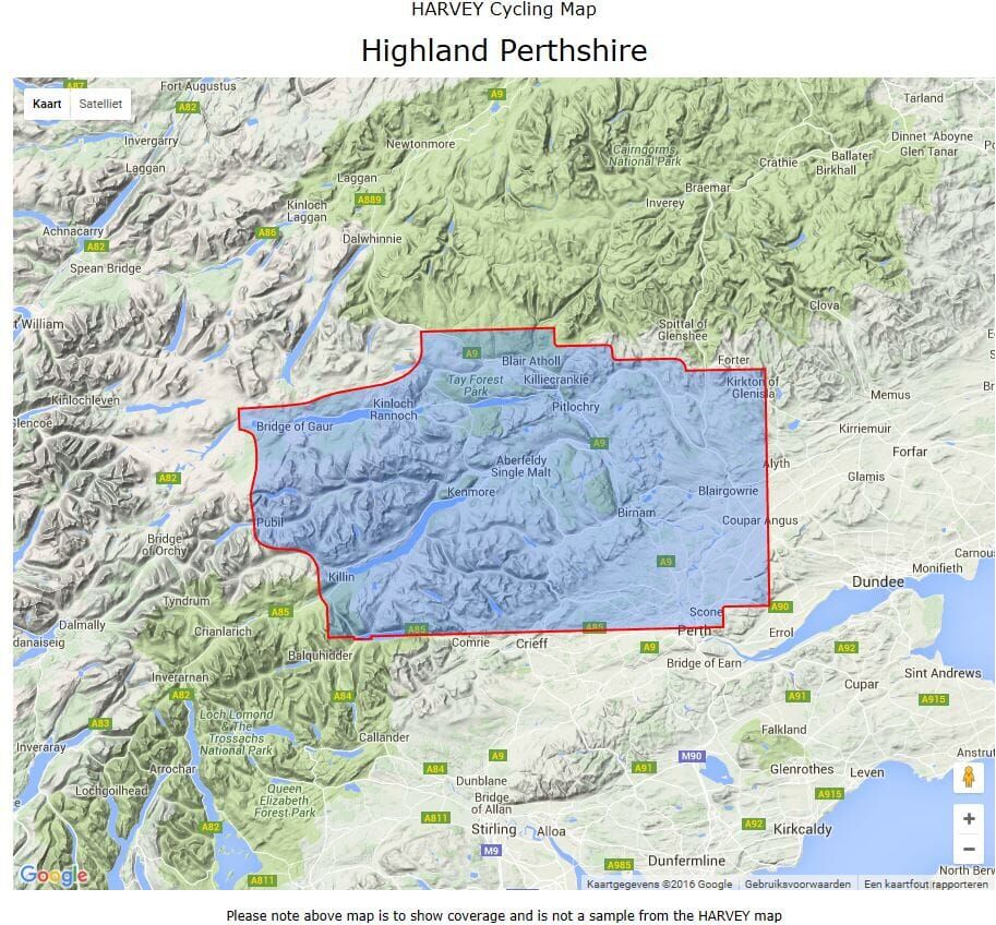 Carte cycliste - Highland Perthshire   Harvey Maps - Cycling maps