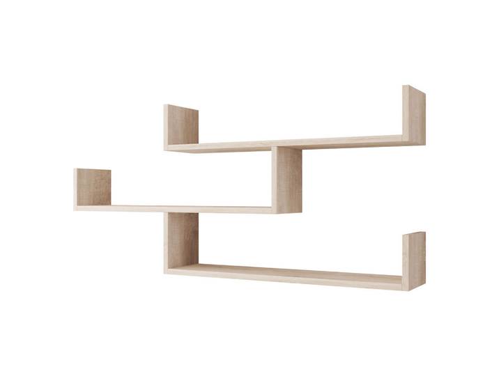 Mirjan24 Wandregal Trio 003, Sonoma Eiche, Rechteckig, 119x55x18 cm, Wohnzimmer, Regale, Wandregale