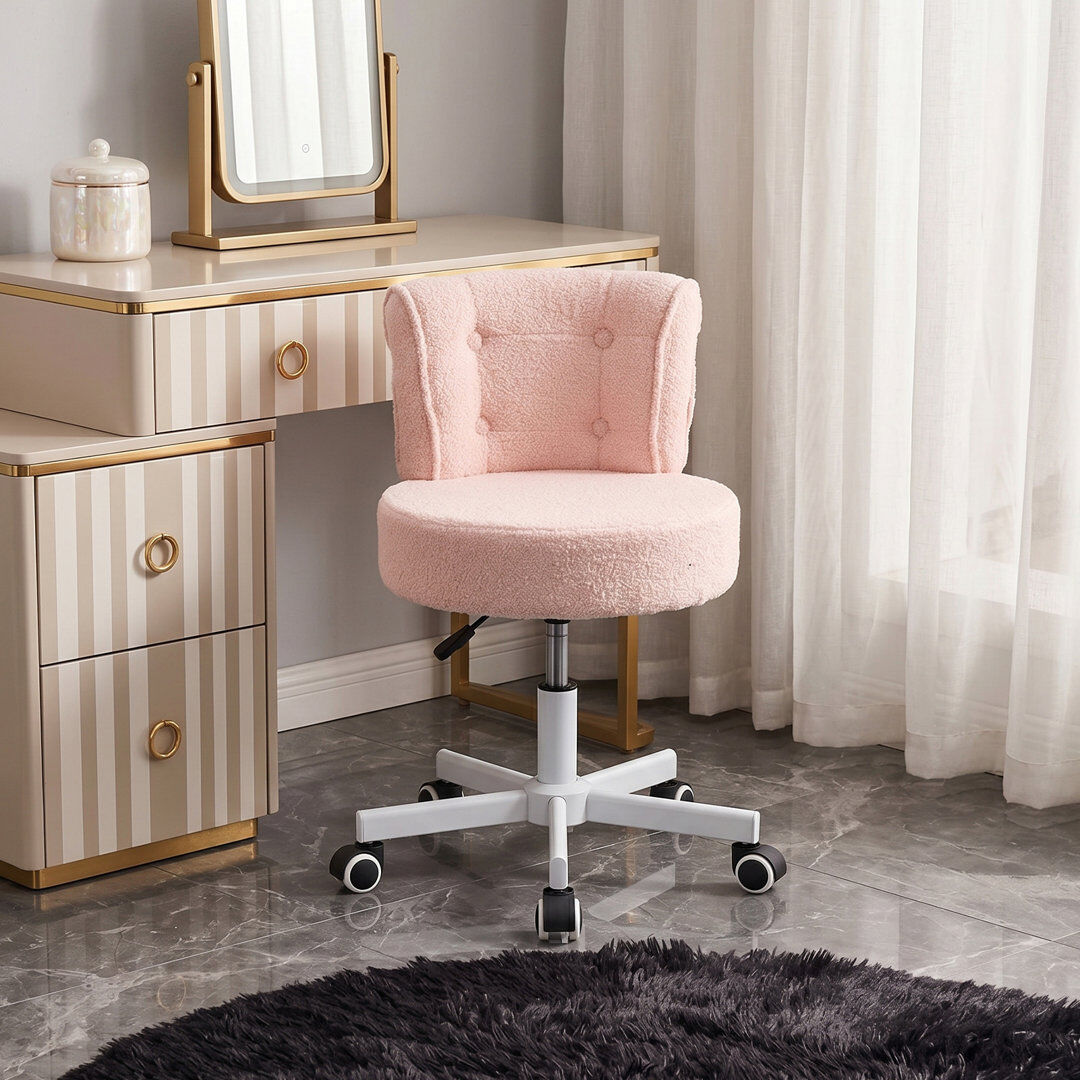 Canora Grey Accent Stool Pink 76.5cm H X 53cm W X 50cm D
