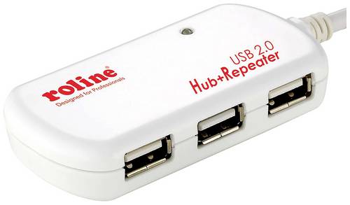 Roline 12.04.1085 USB-Hub 4 Port USB-A USB 2.0 480MBit/s Weiß 12.04.1085