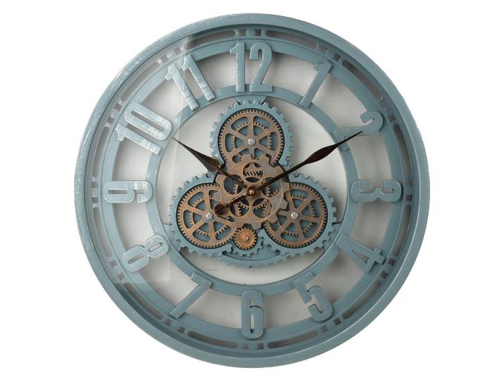 Mondex Wanduhr Ramsey Hellblau 50x50x6,5 cm Kunststoff, 6.5x50x50 cm, Dekoration, Uhren, Wanduhren