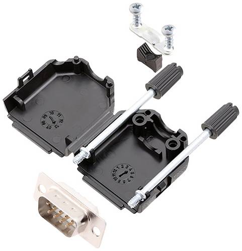 Encitech DPPK09-BK-DBP-W-K 6355-8001-01 D-SUB Stiftleisten-Set 180° Polzahl: 9 Lötkelch