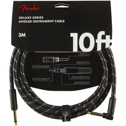 Fender Deluxe Series Instrumentenkabel - 3 Meter - Black Tweed Gewinkelt - Instrumentenkabel