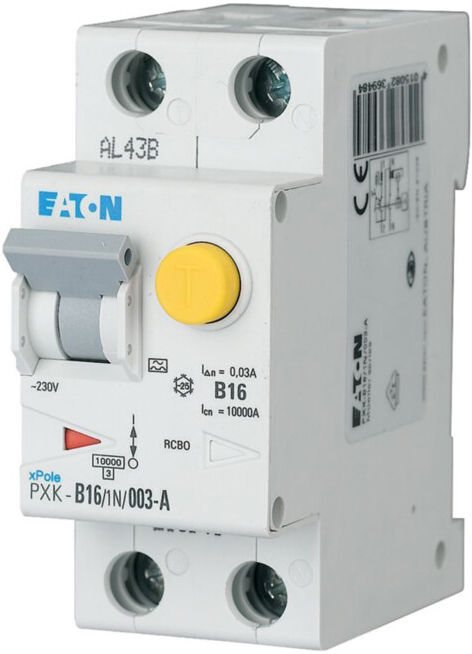 Eaton Interrupteur différentiel/sectionneur B 16A 1+N, 30mA PXK-B16/1N/003-F (193528)