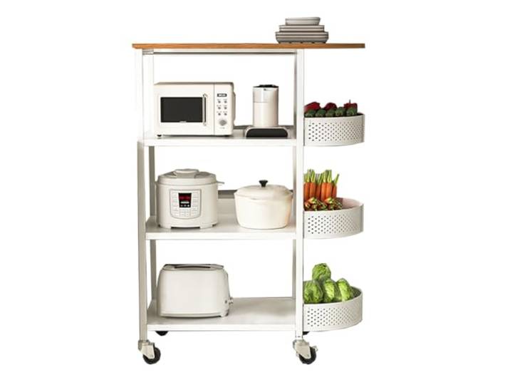 ROHCGHC Rollwagen, Metallischer Aufbewahrungswagen mit Rädern Küche Bar(4 Tier 80cm)