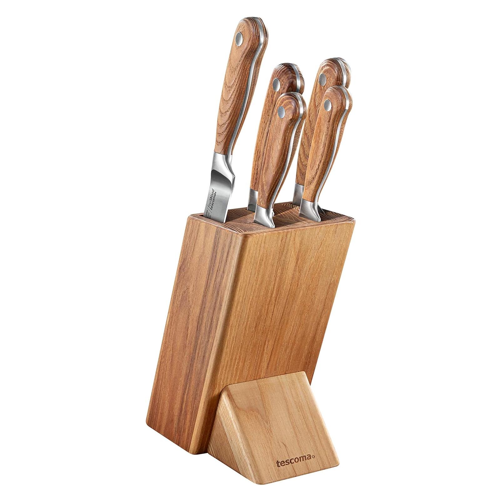 Tescoma Messerblock FEELWOOD, mit 5 Messern (35330190)