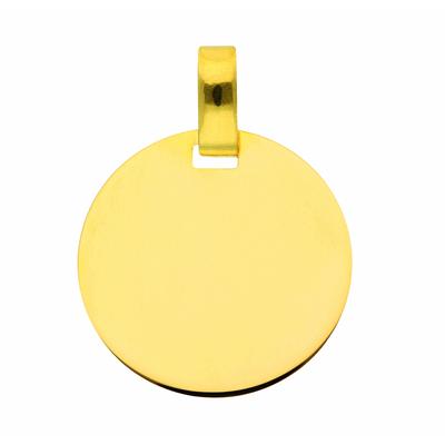 Kettenanhänger ADELIA´S "Damen Goldschmuck 333 Gold Gravurplatte Anhänger Ø 16 mm", gold, Schmuckanhänger, Damen, Gold, Kettenanhänger, Goldschmuck für Damen
